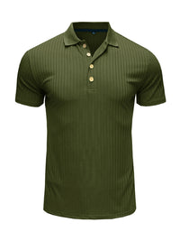 Thumbnail for Men's Solid Color Short Sleeve Polo Top