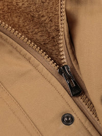 Thumbnail for Men's Mid-Length Loose Stand Collar Hooded Jacket