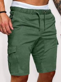 Thumbnail for Men's Solid Color Double-Knit Cargo Shorts