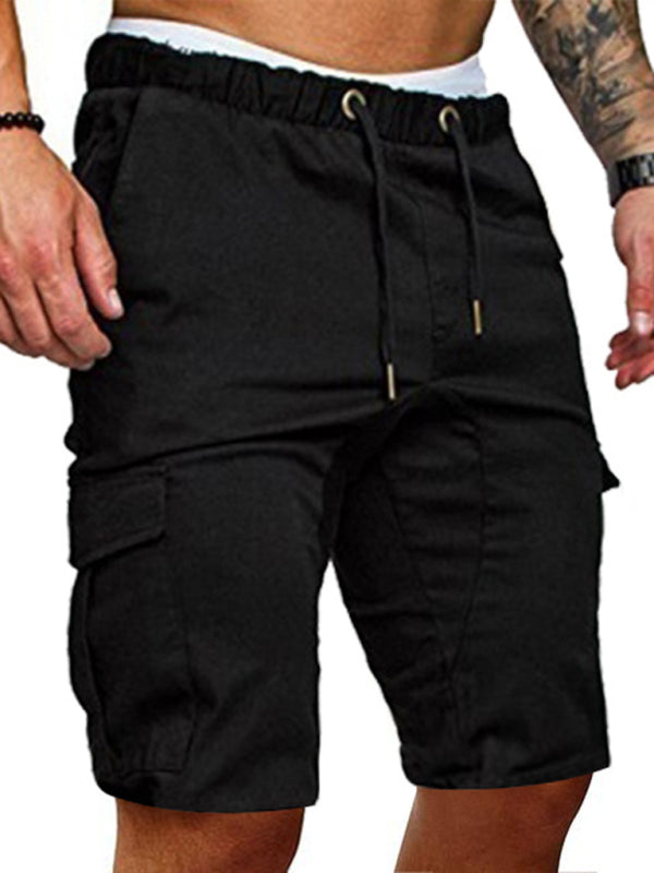 Men's Solid Color Double-Knit Cargo Shorts