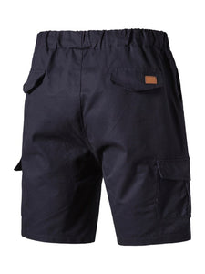 Men's Solid Color Double-Knit Cargo Shorts