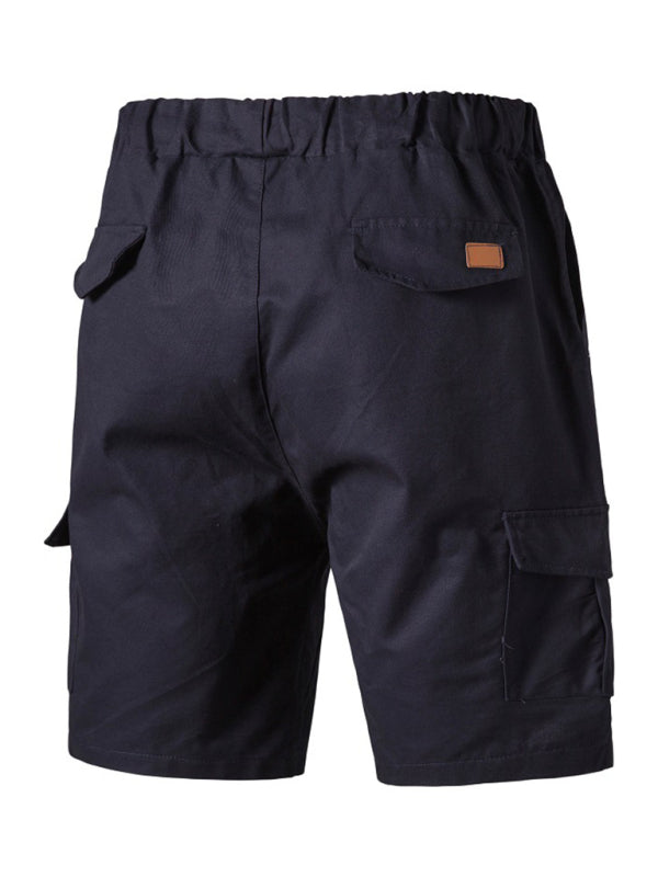 Men's Solid Color Double-Knit Cargo Shorts