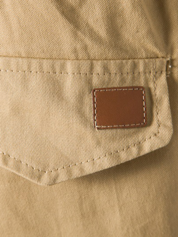 Men's Solid Color Double-Knit Cargo Shorts