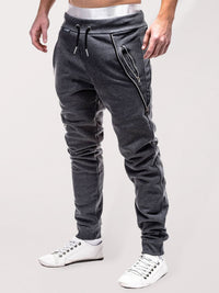 Thumbnail for Men's Solid Color Zip Cuff Joggers