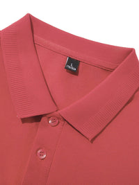 Thumbnail for Retro Lapel Loose Knit Casual V Neck Men's Polo Shirt
