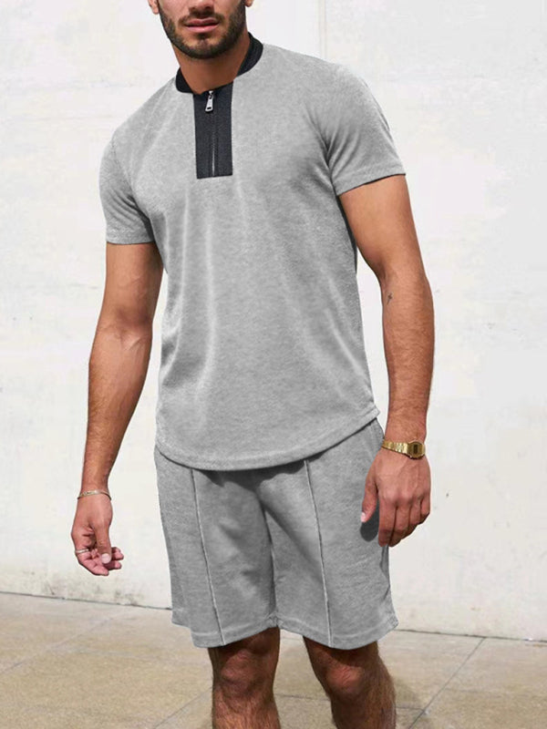 Men's Color Quarter Zip Short Sleeve  & Shorts
