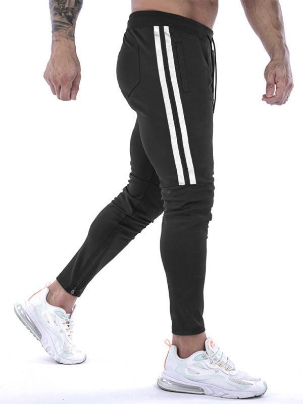 Contrast Stripe Zip-Up Active Sweatpants