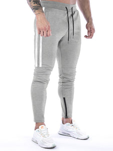 Contrast Stripe Zip-Up Active Sweatpants
