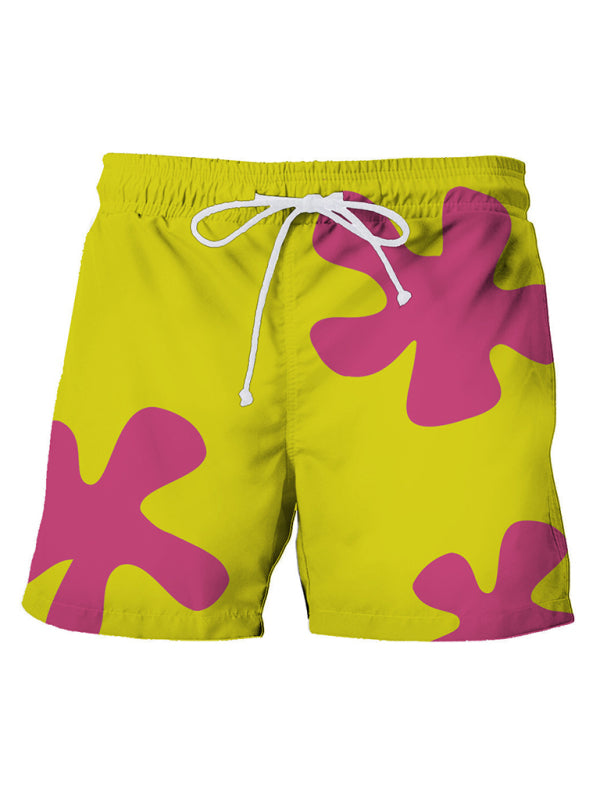 Full Size "Patrick" Tropical Print Hawaiian Beach Shorts