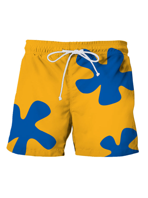 Full Size "Patrick" Tropical Print Hawaiian Beach Shorts