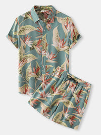 Thumbnail for Men's Dust Lands Floral Short Sleeve Button-Up Camp Shirt
