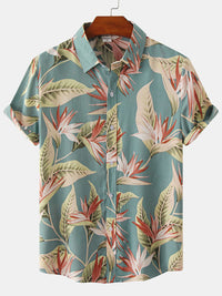 Thumbnail for Men's Dust Lands Floral Short Sleeve Button-Up Camp Shirt