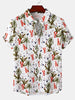Men's Floral Print Design Sleeve Beach Vacation Shirt