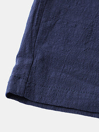 Thumbnail for Men's Solid Color Linen And Cotton Blend Shorts
