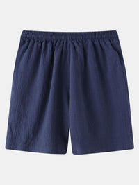 Thumbnail for Men's Solid Color Linen And Cotton Blend Shorts
