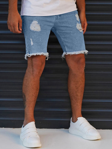 Men's Ripped Frayed Denim Shorts