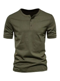 Thumbnail for Men's Slim Fit Henley Crewneck Short Sleeve T-Shirt
