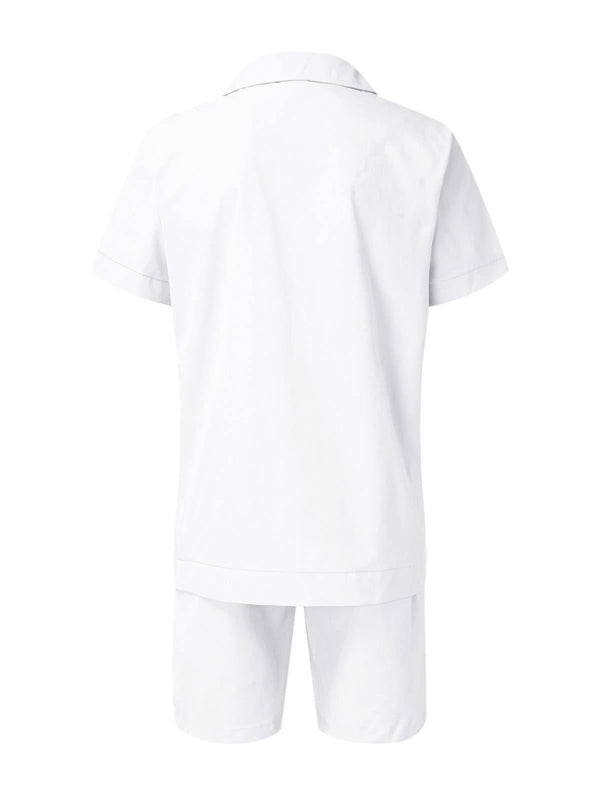 Simple Sports Short Sleeve Top & Shorts Linen Set