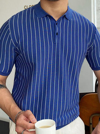 Men's Pinstripe Polo Shirt