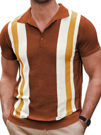 Thumbnail for New striped jacquard sweater Short-sleeved business casual Polo shirt