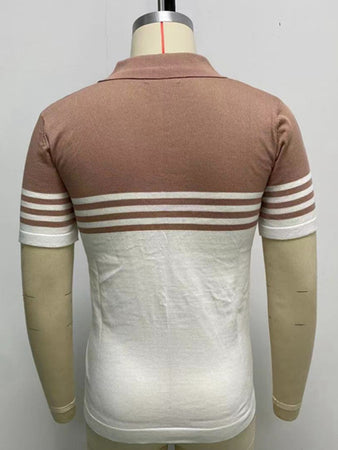 Men's Knitwear Short-sleeved color-blocking Polo shirt