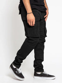 Thumbnail for Men's Solid Color Multi-Pocket Casual Cargo Pants