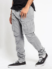 Thumbnail for Men's Solid Color Multi-Pocket Casual Cargo Pants