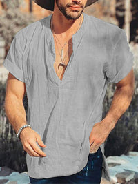 Thumbnail for Men's Cotton Blend Henley Shirt