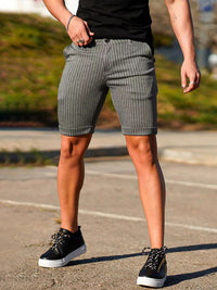 Thumbnail for Men's Skinny Plaid Plus Size Casual Shorts