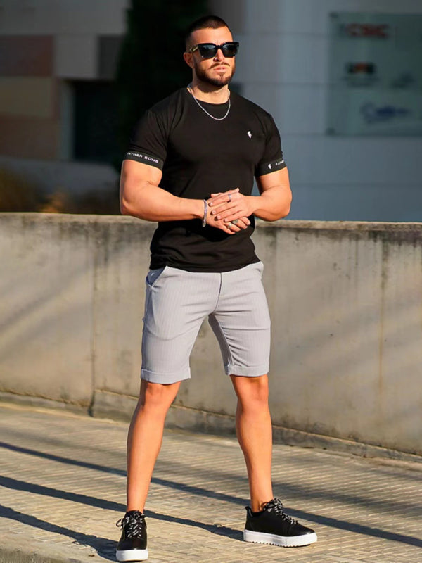 Men's Skinny Plaid Plus Size Casual Shorts