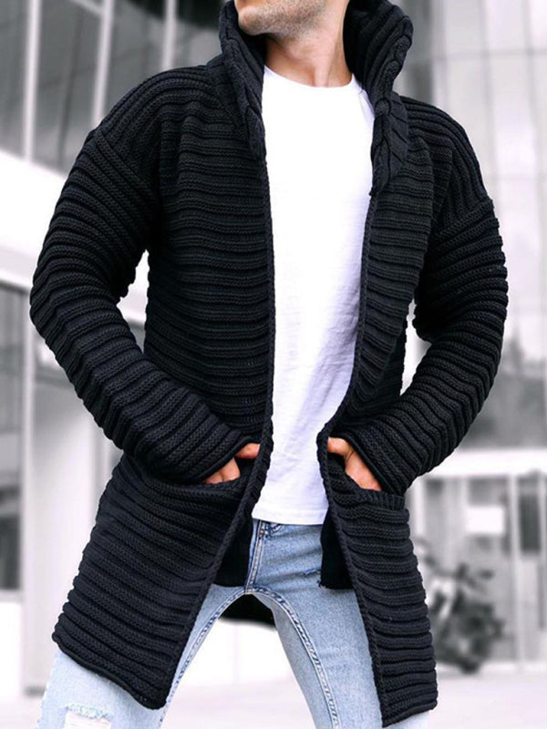 Men's Stand Collar Knitted Cardigan Sweater