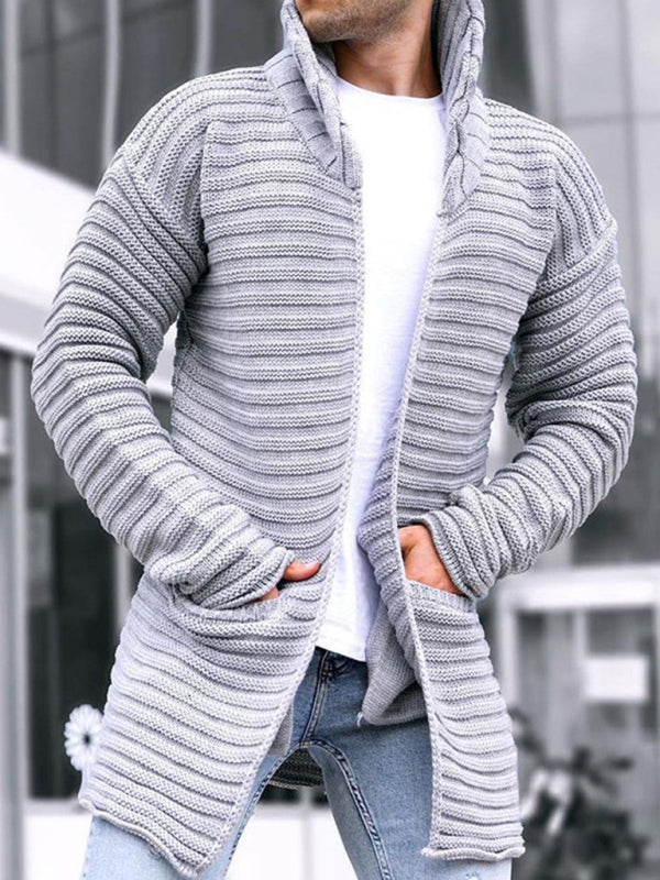 Men's Stand Collar Knitted Cardigan Sweater