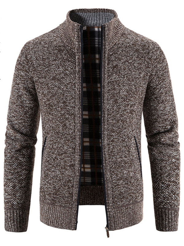 Men's Casual Stand Collar Knitted Jacket