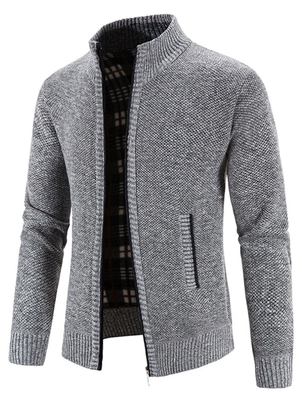 Men's Casual Stand Collar Knitted Jacket