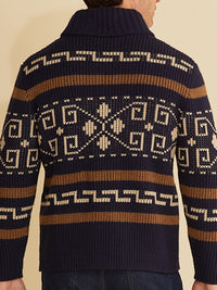 Thumbnail for Men's Full Size Casual Lapel Jacquard Knitted Jacket