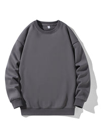 Thumbnail for Full Size Men's Solid Color Round Neck Sweatshirt