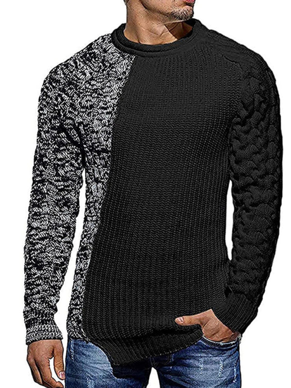 Men's Round Neck Color Constrast Sweater