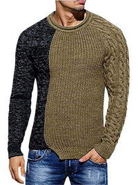 Thumbnail for Men's Round Neck Color Constrast Sweater