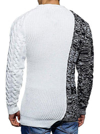 Thumbnail for Men's Round Neck Color Constrast Sweater