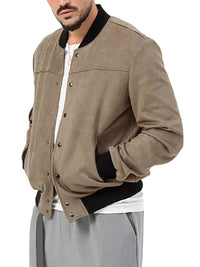 Thumbnail for Men's Casual Button Bomber Jacket