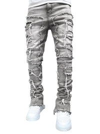 Thumbnail for Men's Stretch Patch Straight Leg Jeans
