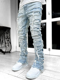 Thumbnail for Men's Stretch Patch Straight Leg Jeans