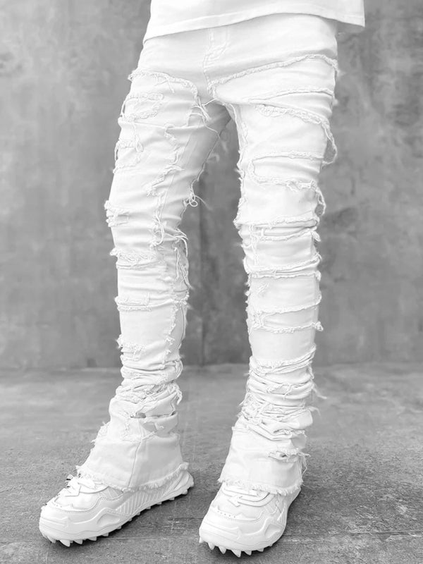 Men's Stretch Patch Straight Leg Jeans