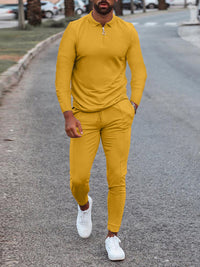 Thumbnail for Men's Lapel Long Sleeve Pants Casual Fashion Suit