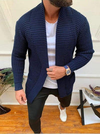Thumbnail for Men's Solid Color Loose Open Front Cardigan