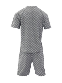 Thumbnail for Men's Jacquard Checkerboard Loose Shorts Set