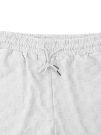 Thumbnail for Men's Jacquard Checkerboard Loose Shorts Set