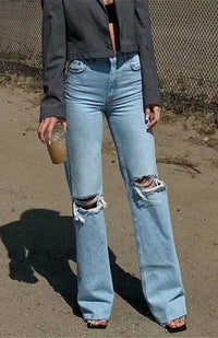 Thumbnail for Women's Wide Leg Flared Jeans