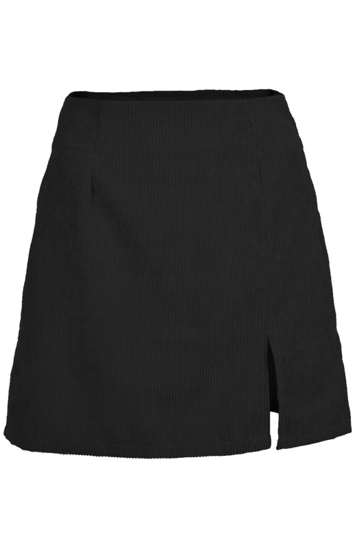 High Waist Corduroy Solid Split A-Line Skirt