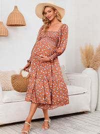Thumbnail for Maternity Chiffon Floral Dress